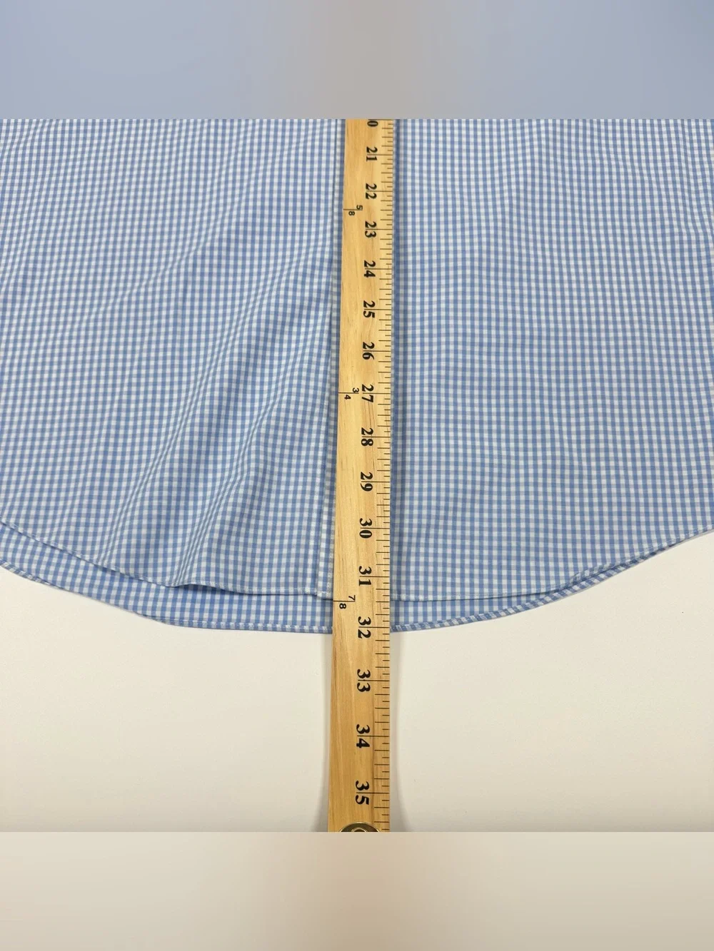 Brooks Brothers Shirt Mens 16.5/36 Madison Blue Gingham Non Iron Button Down